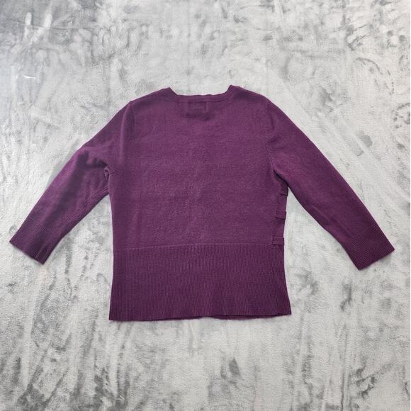 Fenn Wright Manson Sweater Women L Purple Angora Wool Blend Crop Sleeve Cardigan - Picture 3 of 8